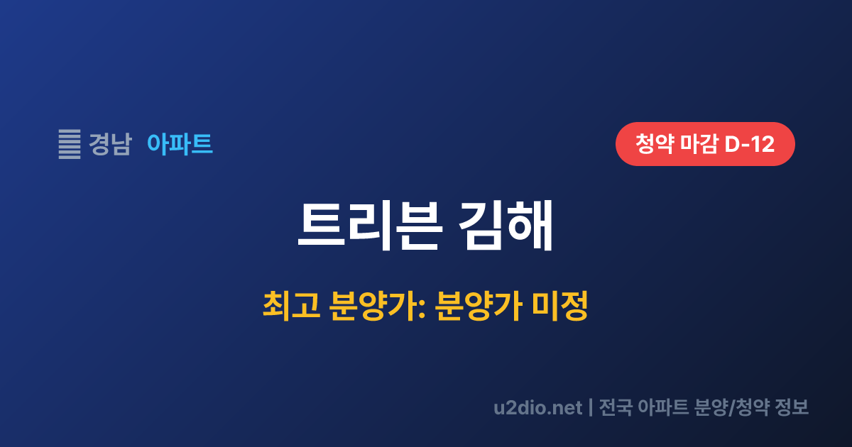 트리븐 김해 분양 정보 요약