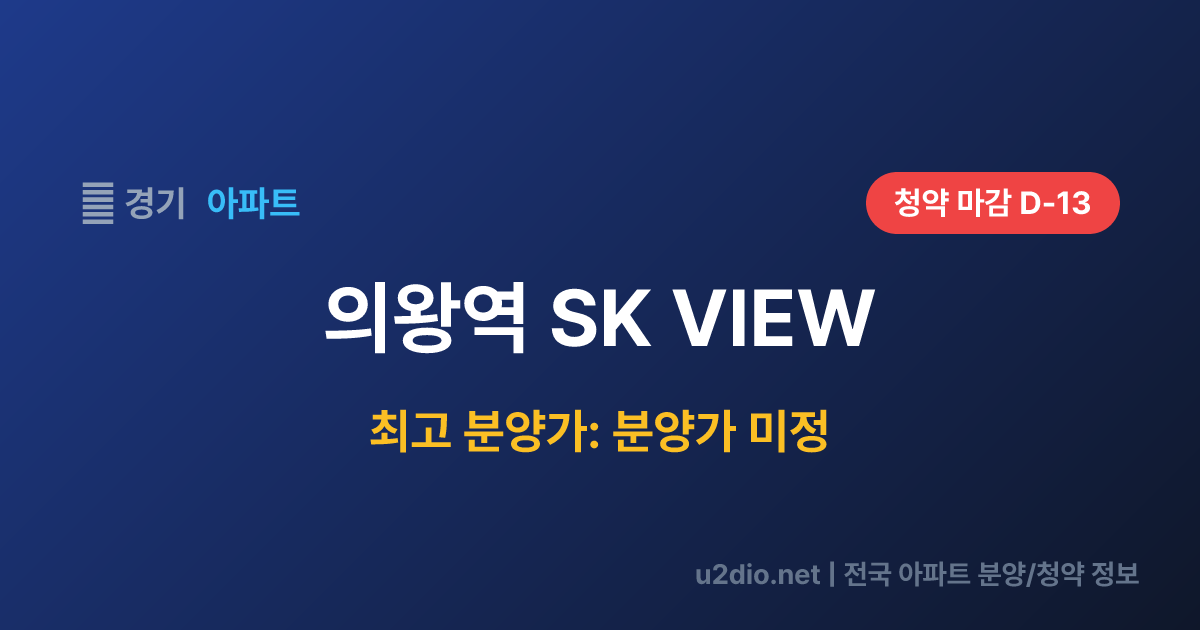의왕역 SK VIEW 분양 정보 요약